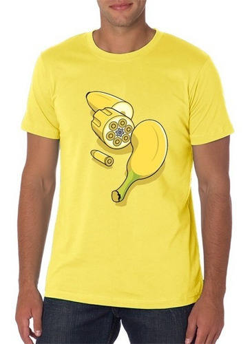 Playera Camiseta Banana Gun Revolver Platano C Balas Unisex