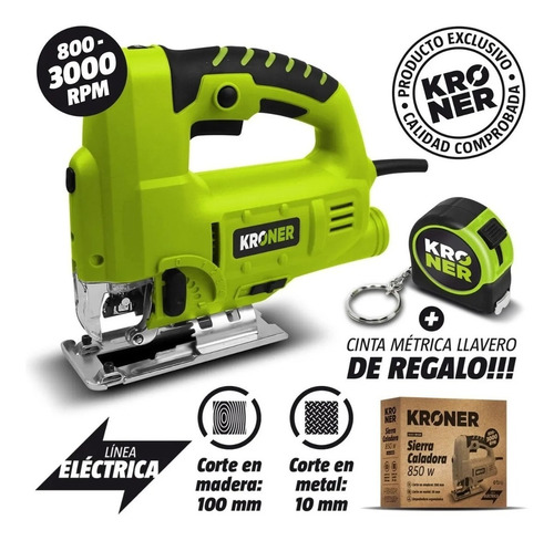 Imagen 2 de 10 de Sierra Caladora De Mano Kroner 850w Profesional 3000 Rpm