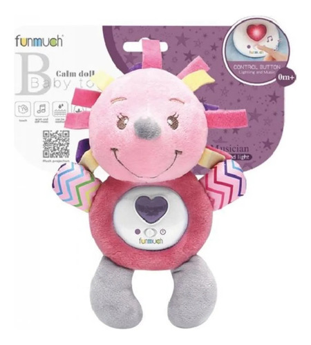 Peluche Soft Con Sonido Erizo Rosa 1966713