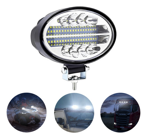 Farol 48led 12-24v Oval 144w Forte Trator Colheitadeira Jeep