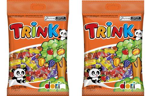 Kit 2 Pacote Bala Mole Dori Trink Ursinho Frutas Sem GlĂșten