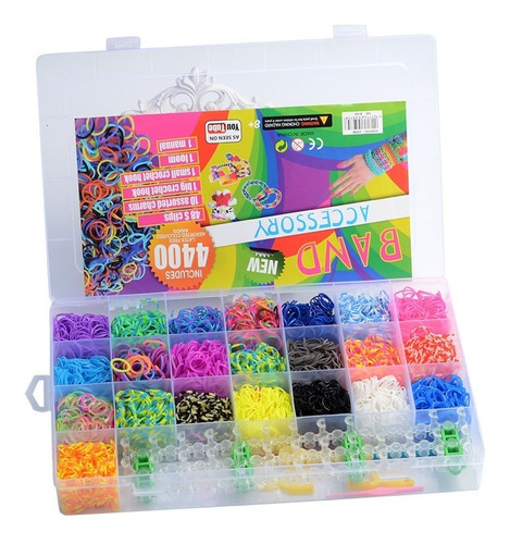 Loom Band Gomitas Colores Set X 4400u Telar Pulseras 