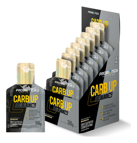 Carb Up Gel Black Display 10 Saches Baunilha Probiotica