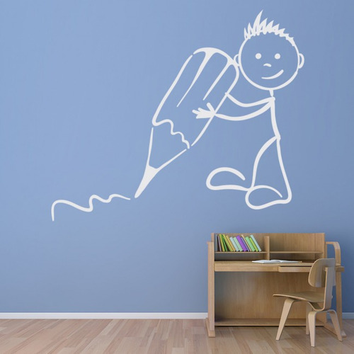 Stickman Writing Classroom Vinilo Decorativo Ws-18946