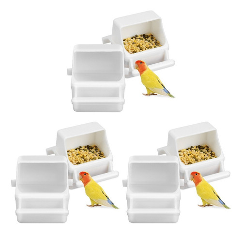 Caja De Comida, Accesorio Para Jaula De Pájaros, 6 Unidades,