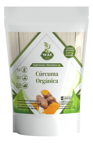 Cúrcuma Orgánica En Polvo 100% Natural 500g