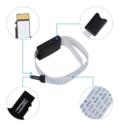 Imagen 3 de 3 de Adaptador Extensor Genérico Micro Sd A Sd 60cm Impresora 3d