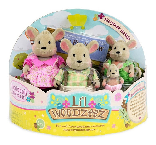 Lil Woodzeez 6003 Set Familia De Ratones X4 Figuras Animales