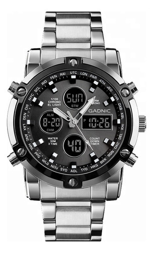Reloj Hombre Acero Rm70f23 Alarma Cronometro Sumergible Color de la malla Plateado Color del bisel Negro Color del fondo Plateado