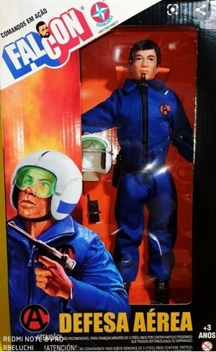 Boneco Falcon Piloto Azul Defesa Aérea Estrela G.I. Joe