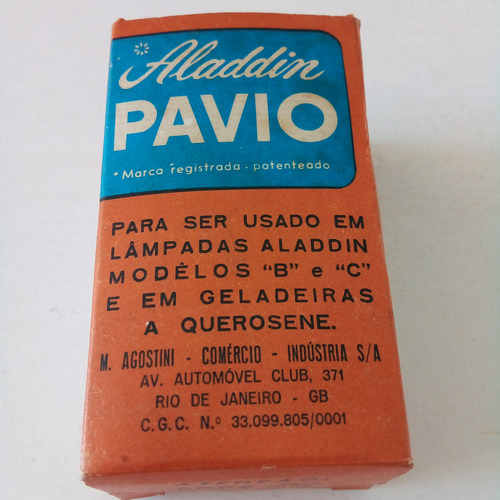 Pavio Aladdin Antigo Para Lamparina E Geladeira (Usado)