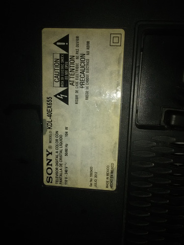 Imagen 2 de 3 de Televisor Sony Bravia Kdl40ex655 Para Respuesto
