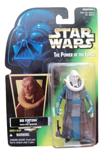 Star Wars Potf Green Card Holograma, Bib Fortuna Nuevo