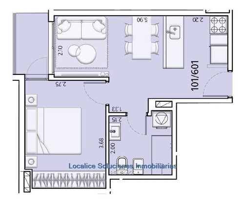 Imagen 1 de 5 de Promocion 1 Dormitorio La Blanqueada Cw180955 Cw180955