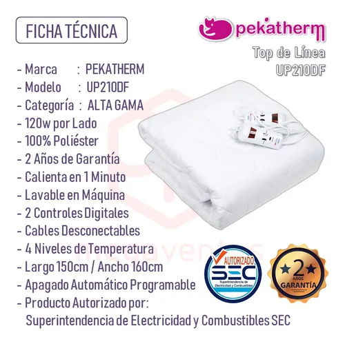 Calientacamas 2 Plazas Digital Top Line 150x160cm Pekatherm