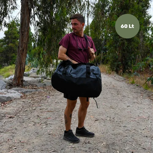Bolso Deportivo Impermeable Duffel 60 Lts Lhotse Black