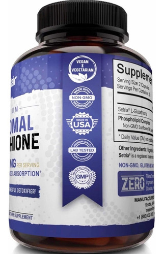 Liposomal Glutathione 700 Mg 60 Capsulas Absorcion Mejorada