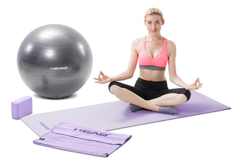 Kit Set Combo Yoga Head Pelota Estera Toalla Bloque Fitness