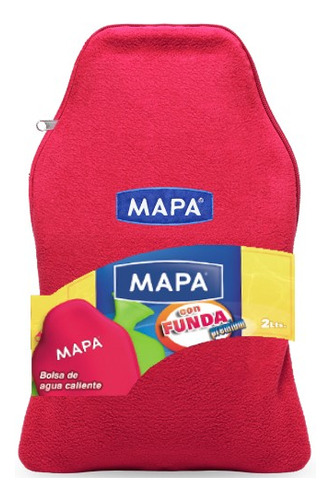Bolsa De Agua Caliente 2lt Mapa Premium Con Funda De Polar Y Cierre Color Fucsia