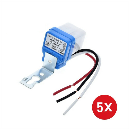 Imagen 3 de 7 de Pack 5 Fotocelda Sensor Encendido Luminarias Para 220v, 10a