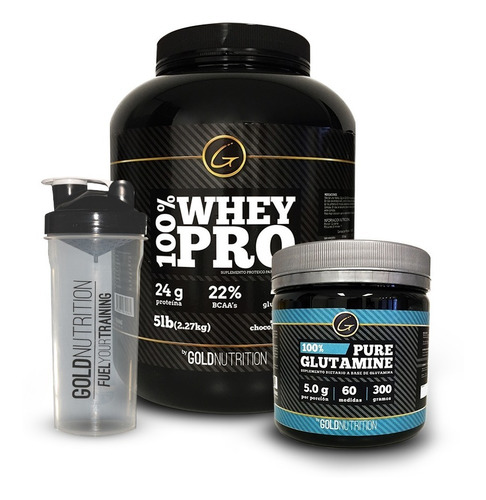 Pack Proteina - Whey Pro 5 Lb + Glutamina + Shaker