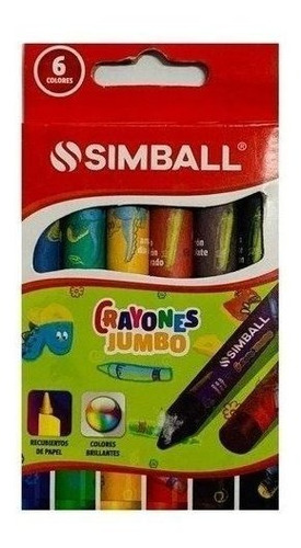 Crayones Jumbo De Cera Simball X6  71010