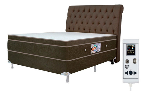 Eco New Colchoes Eco Gold cama box e colchão massageador  1000 massagem casal cor marrom