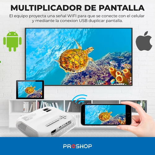 Imagen 5 de 10 de Mini Proyector Led Portatil Wifi Full Hd Usb Hdmi Miracast