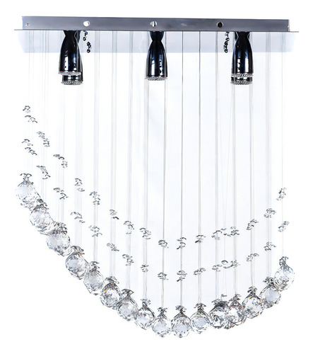 Lâmpada de vidro cortada Luna Williams Krystal Chromed 6 Lights