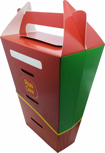 50 Pçs Embalagem Pizza Cone Delivery P 02 Cone - Verde