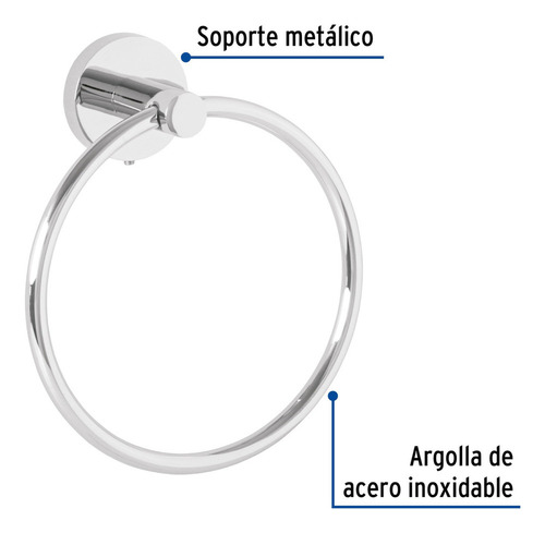 Toalheiro De Aço Inoxidável Cromado Foset Tubig Tba-77
