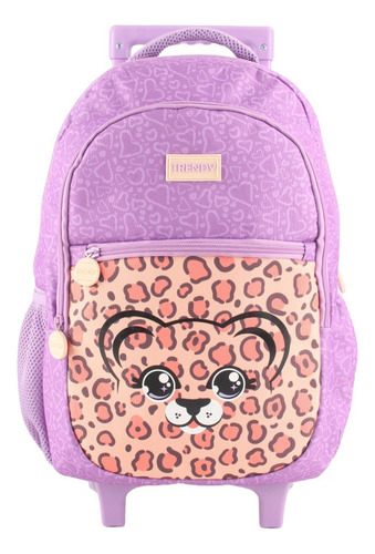 Mochila Head Escolar Con Carro 27704 Color Violeta Diseño Liso 33l