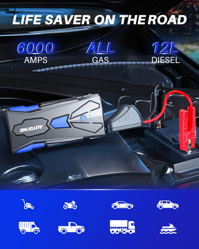 Jump Starter Autoone Js02 6000a Para Todo Tipo De Gasolina Y