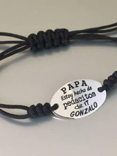 Pulsera Con Placa De Plata Personalizada Plata. 925.