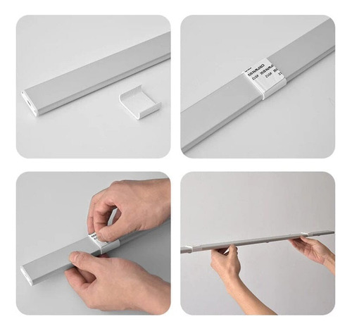 Luminária Led Barra Spot Recarregável S/ Fio Cozinha 60cm Estrutura Branco 127/220v