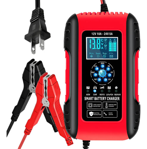 Cargador De Bateria Inteligente Carro Moto 12v 10a / 24v 5a