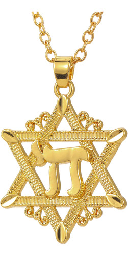 Teamer Collar De Estrella De David Judío Chai Kabbalah Colla