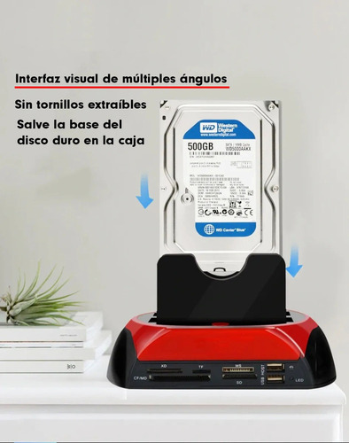 . Dock Disco Duro 2.5 3.5 Sata Multilector Memorias Backup