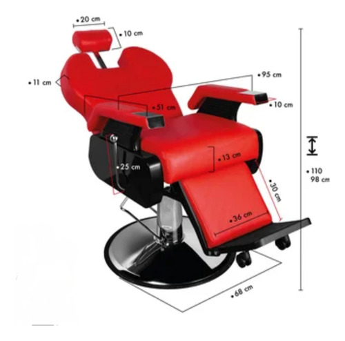 Silla Sillon Barbero Hidráulico Barberia Peluqueria Estetica