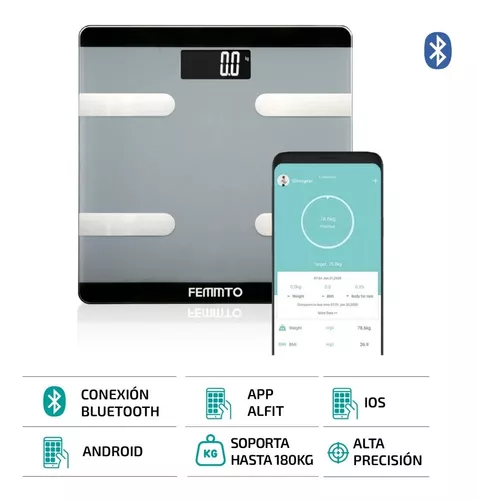 Balanza Digital Personal Baño Bluetooth Femmto 180kg Nueva