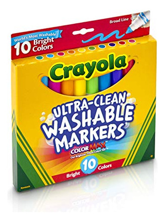Crayola Ultraclean Broadline Bright Markers (10 Count)