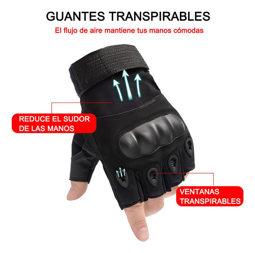 Guantes Tacticos Militar Medio Dedo Motocicleta Y Bicicleta