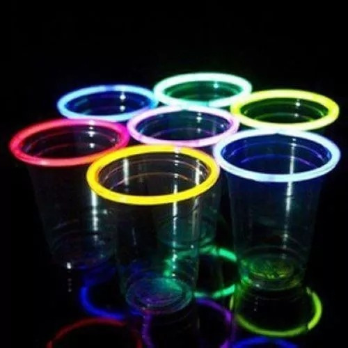 100 Unidades Pulseiras Neon Alto Brilho Silver Festas
