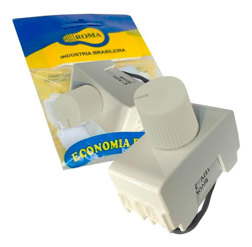 Imagem 1 de 7 de Dimer Rotativo Módulo Branco Bivolt Até 300/500w Thesi Roma