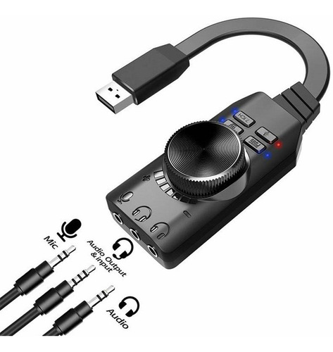 Mini Tarjeta De Sonido Usb - Sonido Envolvente Externo -