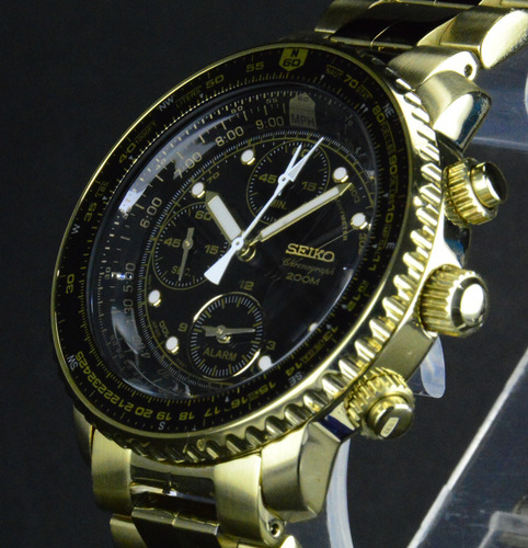 Reloj Seiko Sna414 Japones Autentico Sumergible 200m Dorado Dorado Negro