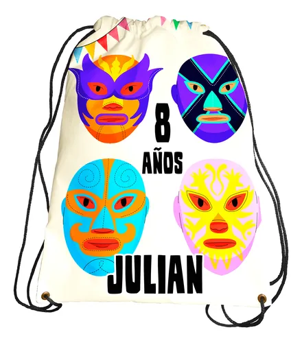 comprar Morralitos Recuerdos Fiesta Lucha Libre Personalizado 70u
