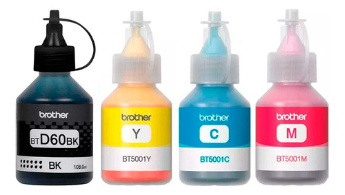 Kit De 4 Tintas Brother Btd60bk,bt5001c,bt5001m & Bt5001y Tinta Multicolor