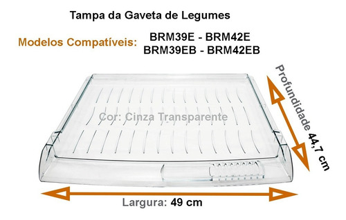 Tampa Gaveta Legume Geladeira Brastemp Brm39 + 4 Formas Gelo