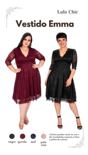 Imagen 4 de 5 de Preciosos Vestidos De Encaje Para Gorditas L, Xl, Xxl